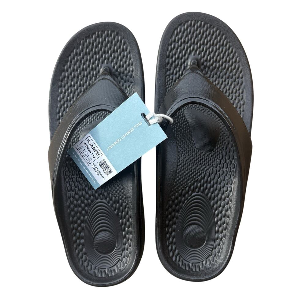 Waco Shoe Company Revitalign NEW In box Flip Flop Slide Sandal Black Size 11
